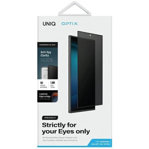 Szkło UNIQ Optix Privacy hartowane prywatyzujące na Samsung Galaxy S24 Ultra z aplikatorem Szkło UNIQ Optix Privacy hartowane prywatyzujące na Samsung Galaxy S24 Ultra z aplikatorem