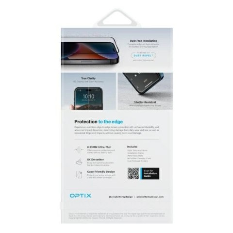 Szkło hartowane UNIQ Optix Vivid z apliaktorem na iPhone 16 Pro