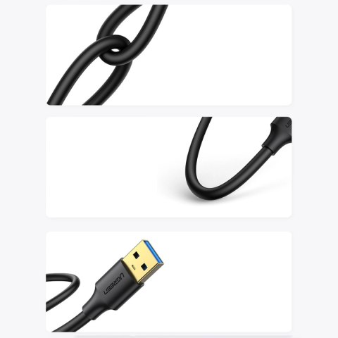 Kabel Ugreen US128 90576 USB-A 3.0 / USB-A 3.0 5Gb/s 3m - czarny Kabel Ugreen US128 90576 USB-A 3.0 / USB-A 3.0 5Gb/s 3m - czarny