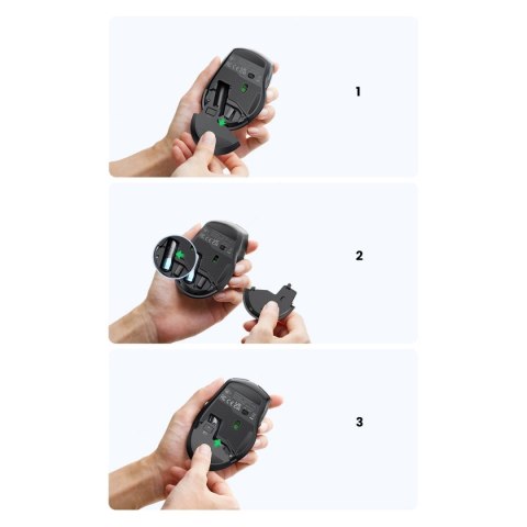 Mysz Ugreen MU006 optyczna bezprzewodowa USB 2.4GHz 4000 DPI - czarna Mysz Ugreen MU006 optyczna bezprzewodowa USB 2.4GHz 4000 DPI - czarna