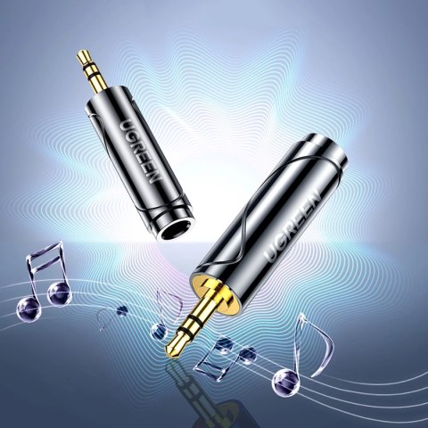 Ugreen adapter przejściówka audio z 3.5mm (męski) na 6,35mm mini jack (żeński) szary (AV168) Ugreen adapter przejściówka audio z 3.5mm (męski) na 6,35mm mini jack (żeński) szary (AV168)