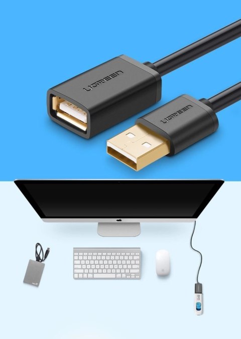 Ugreen kabel przewód przejściówka USB (żeński) - USB (męski) 1m czarny (10314) Ugreen kabel przewód przejściówka USB (żeński) - USB (męski) 1m czarny (10314)