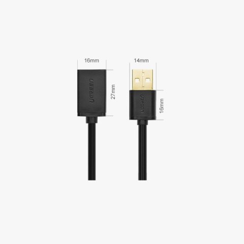 Ugreen kabel przewód przejściówka USB (żeński) - USB (męski) 1m czarny (10314) Ugreen kabel przewód przejściówka USB (żeński) - USB (męski) 1m czarny (10314)