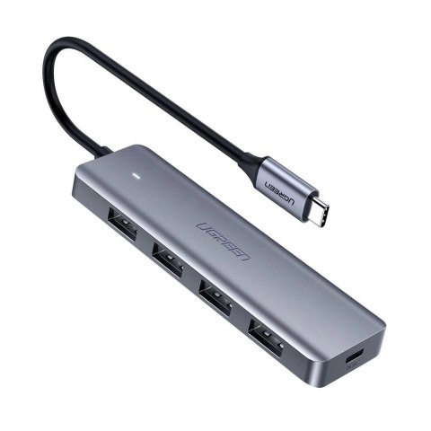 Ugreen rozdzielacz HUB USB Typ C - 4x USB 3.2 Gen 1 z portem zasilania USB-C szary (CM219 70336) Ugreen rozdzielacz HUB USB Typ C - 4x USB 3.2 Gen 1 z portem zasilania USB-C szary (CM219 70336)