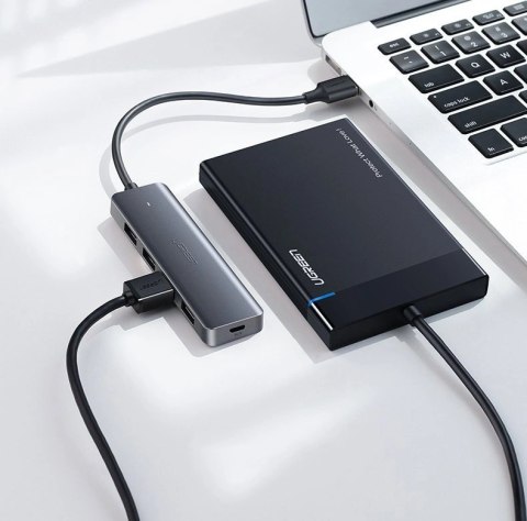 Ugreen rozdzielacz HUB USB Typ C - 4x USB 3.2 Gen 1 z portem zasilania USB-C szary (CM219 70336) Ugreen rozdzielacz HUB USB Typ C - 4x USB 3.2 Gen 1 z portem zasilania USB-C szary (CM219 70336)