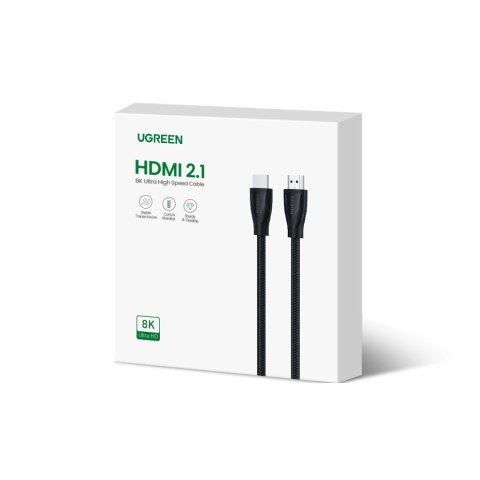 Kabel Ugreen HD140 80404 HDMI 2.1 / HDMI 2.1 3m - czarny Kabel Ugreen HD140 80404 HDMI 2.1 / HDMI 2.1 3m - czarny