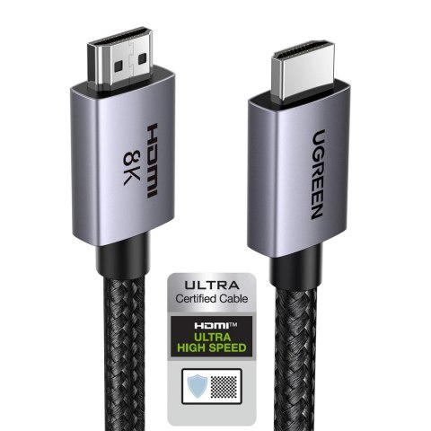 Kabel Ugreen HD171 25910 ze złączami HDMI 2.1 8K certyfikowany 2 m - szary Kabel Ugreen HD171 25910 ze złączami HDMI 2.1 8K certyfikowany 2 m - szary