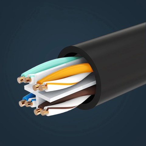 Kabel Ugreen NW112 11278 sieciowy Ethernet RJ45 (żeński) - RJ45 (męski) F/UTP Cat. 6 1 Gbps 0.5m - czarny