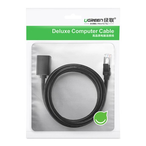 Kabel Ugreen NW112 11279 sieciowy Ethernet RJ45 (żeński) - RJ45 (męski) F/UTP Cat. 6 1 Gbps 1m - czarny Kabel Ugreen NW112 11279 sieciowy Ethernet RJ45 (żeński) - RJ45 (męski) F/UTP Cat. 6 1 Gbps 1m - czarny
