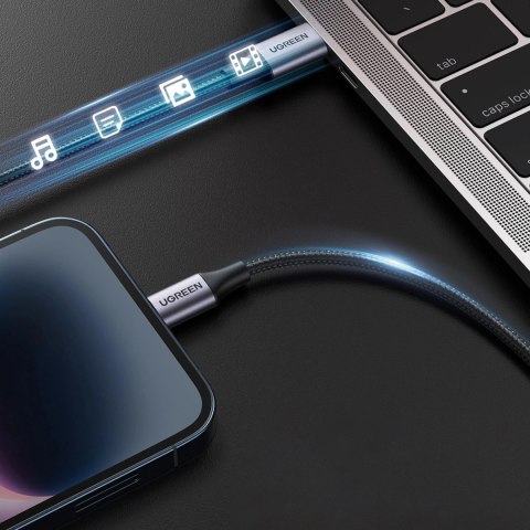 Kabel Ugreen US304 60759 Lightning - USB-C 2.0 MFi 1 m - szary Kabel Ugreen US304 60759 Lightning - USB-C 2.0 MFi 1 m - szary