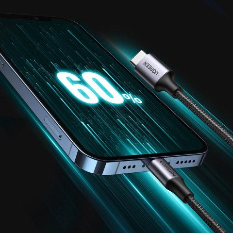 Kabel Ugreen US304 60759 Lightning - USB-C 2.0 MFi 1 m - szary Kabel Ugreen US304 60759 Lightning - USB-C 2.0 MFi 1 m - szary