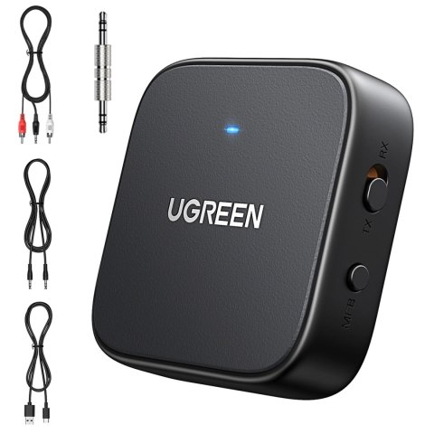 Nadajnik / odbiornik Ugreen CM667 35223 audio Bluetooth 5.2 - czarny Nadajnik / odbiornik Ugreen CM667 35223 audio Bluetooth 5.2 - czarny