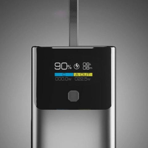 Powerbank SBS 10000mAh PD 20W z wyświetlaczem LCD i wbudowanym kablem USB-C - szary Powerbank SBS 10000mAh PD 20W z wyświetlaczem LCD i wbudowanym kablem USB-C - szary