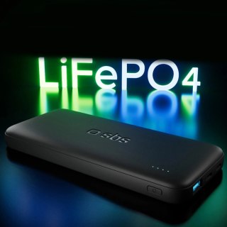 Powerbank SBS Infinity 10000mAh 10W LiFePo₄ USB-A USB-C - czarny