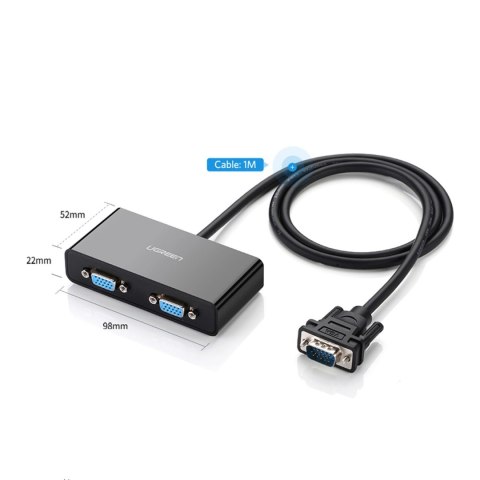 Rozdzielacz VGA Ugreen 40254 1x2 - czarny Rozdzielacz VGA Ugreen 40254 1x2 - czarny