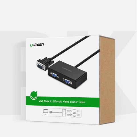 Rozdzielacz VGA Ugreen 40254 1x2 - czarny Rozdzielacz VGA Ugreen 40254 1x2 - czarny