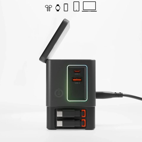 Stacja ładująca SBS Power Dock 6w1 z MagSafe, podstawką i kablami USB-C 65W - czarna Stacja ładująca SBS Power Dock 6w1 z MagSafe, podstawką i kablami USB-C 65W - czarna