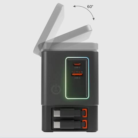 Stacja ładująca SBS Power Dock 6w1 z MagSafe, podstawką i kablami USB-C 65W - czarna Stacja ładująca SBS Power Dock 6w1 z MagSafe, podstawką i kablami USB-C 65W - czarna