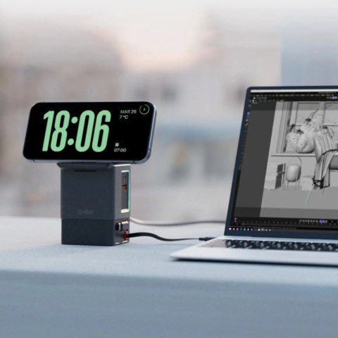 Stacja ładująca SBS Power Dock 6w1 z MagSafe, podstawką i kablami USB-C 65W - czarna Stacja ładująca SBS Power Dock 6w1 z MagSafe, podstawką i kablami USB-C 65W - czarna