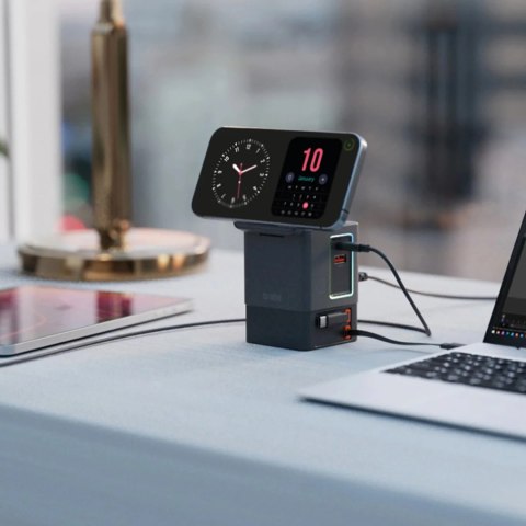 Stacja ładująca SBS Power Dock 6w1 z MagSafe, podstawką i kablami USB-C 65W - czarna Stacja ładująca SBS Power Dock 6w1 z MagSafe, podstawką i kablami USB-C 65W - czarna
