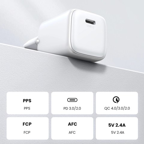 Szybka ładowarka sieciowa GaN USB C 30W PD Ugreen Nexode Mini - biała Szybka ładowarka sieciowa GaN USB C 30W PD Ugreen Nexode Mini - biała
