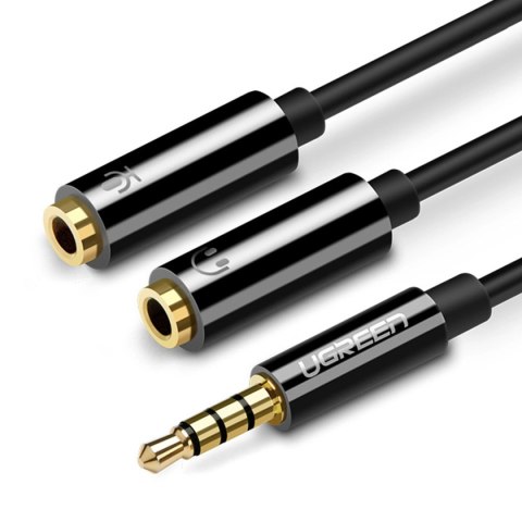 Ugreen kabel przewód rozdzielacz słuchawkowy mini jack 3,5 mm - 2 x mini jack 3,5mm (mikrofon + wyjście stereo) czarny (AV141) Ugreen kabel przewód rozdzielacz słuchawkowy mini jack 3,5 mm - 2 x mini jack 3,5mm (mikrofon + wyjście stereo) czarny (AV141)