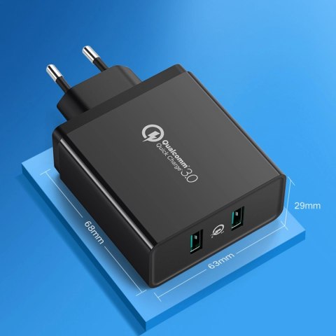 Ugreen ładowarka sieciowa 2xUSB-A 36W QC3.0 czarna (CD161) Ugreen ładowarka sieciowa 2xUSB-A 36W QC3.0 czarna (CD161)