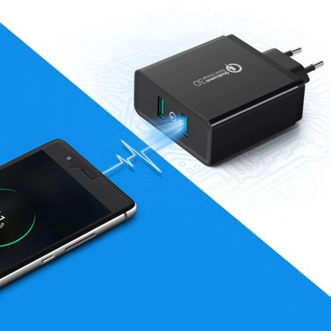Ugreen ładowarka sieciowa 2xUSB-A 36W QC3.0 czarna (CD161) Ugreen ładowarka sieciowa 2xUSB-A 36W QC3.0 czarna (CD161)
