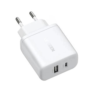 Ładowarka sieciowa Ugreen X227 20W GaN 1x USB-A 1x USB-C - biała