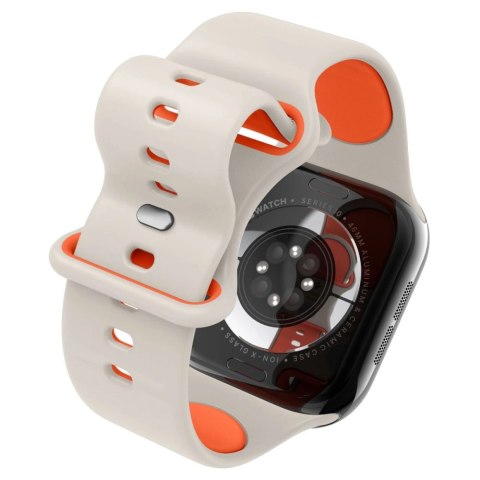 Pasek Spigen Nano Pop na Apple Watch 44 / 45 / 46 / 49 mm - beżowo-pomarańczowy