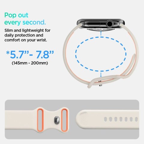 Pasek Spigen Nano Pop na Apple Watch 44 / 45 / 46 / 49 mm - beżowo-pomarańczowy