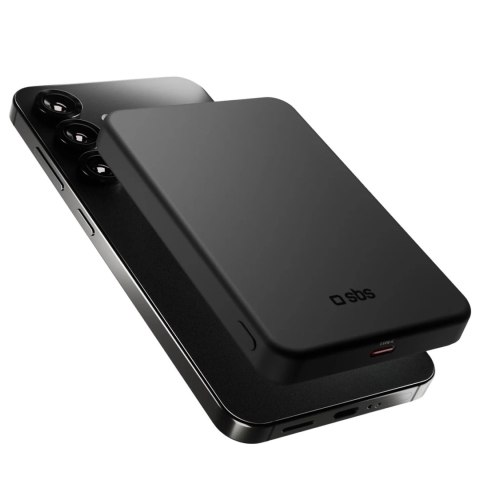 Powerbank SBS Mag Power Qi2 5000 mAh kompatybilny z MagSafe - czarny Powerbank SBS Mag Power Qi2 5000 mAh kompatybilny z MagSafe - czarny