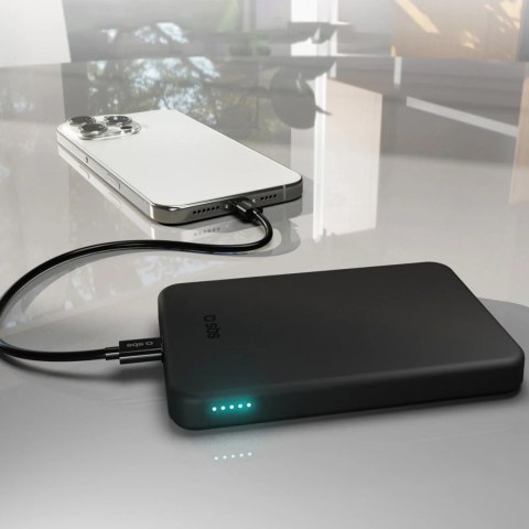 Powerbank SBS Mag Power Qi2 5000 mAh kompatybilny z MagSafe - czarny Powerbank SBS Mag Power Qi2 5000 mAh kompatybilny z MagSafe - czarny