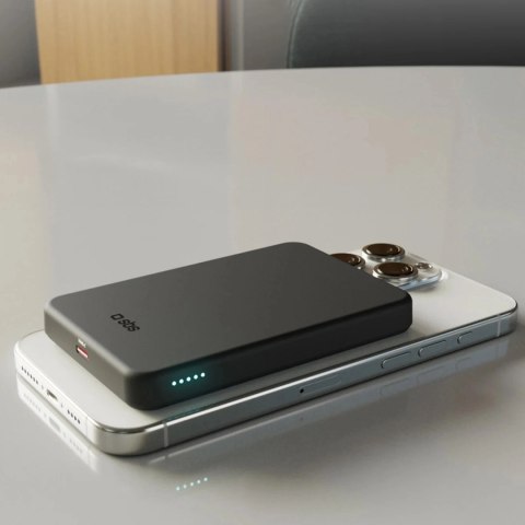 Powerbank SBS Mag Power Qi2 5000 mAh kompatybilny z MagSafe - czarny Powerbank SBS Mag Power Qi2 5000 mAh kompatybilny z MagSafe - czarny