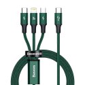 BASEUS kabel 3w1 Typ C do Micro USB / Lightning / Typ C PD 20W CAMLT-SC06 1,5 m zielony
