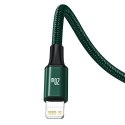 BASEUS kabel 3w1 Typ C do Micro USB / Lightning / Typ C PD 20W CAMLT-SC06 1,5 m zielony