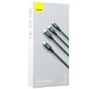 BASEUS kabel 3w1 Typ C do Micro USB / Lightning / Typ C PD 20W CAMLT-SC06 1,5 m zielony