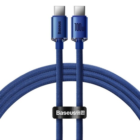 BASEUS kabel Typ C do Typ C PD 100W Crystal Shine CAJY000603 1,2 m niebieski