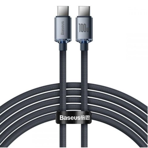 BASEUS kabel Typ C do Typ C PD 100W Crystal Shine CAJY000701 2 m czarny