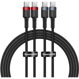 BASEUS kabel Typ C do Typ C PD 5A 100W Cafule P10318306003-00 2 sztuki 1 m czarno czerwony i czarno szary