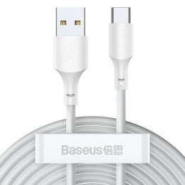 BASEUS kabel USB A do Typ C 2,4A Wisdom TZCATZJ-02 2 sztuki 1,5 m biały