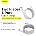 BASEUS kabel USB A do Typ C 2,4A Wisdom TZCATZJ-02 2 sztuki 1,5 m biały