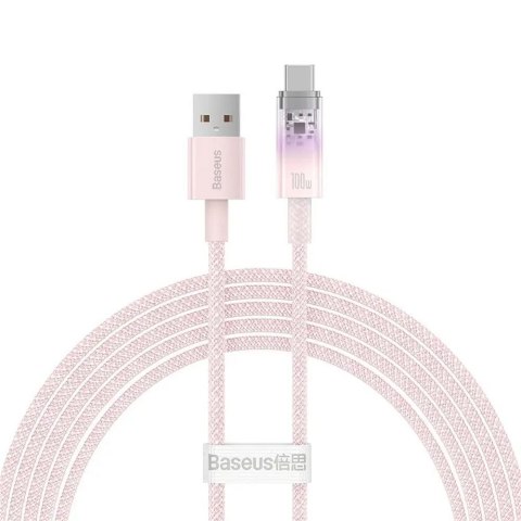 BASEUS kabel USB A do Typ C PD 100W Explorer CATS010504 2 m różowy