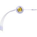 BASEUS kabel zwijany 3w1 USB A do Micro USB / Lightning / Typ C 3.5A CB000063 1,1 m fioletowy