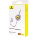 BASEUS kabel zwijany 3w1 USB A do Micro USB / Lightning / Typ C 3.5A CB000063 1,1 m fioletowy