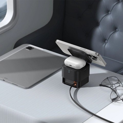 BASEUS ładowarka indukcyjna 2w1 kompatybilna z MagSafe 3A 20W BS-W531 czarna BASEUS ładowarka indukcyjna 2w1 kompatybilna z MagSafe 3A 20W BS-W531 czarna