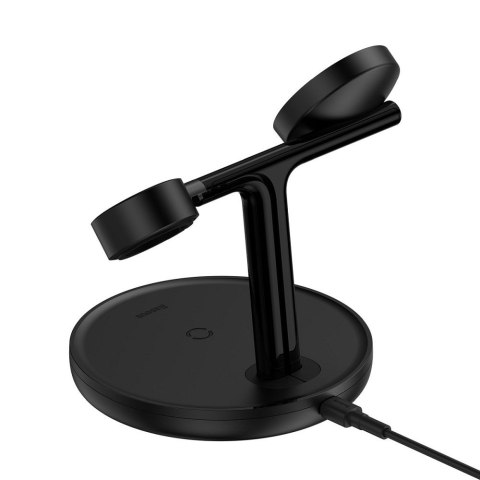 BASEUS ładowarka indukcyjna 3w1 kompatybilna z MagSafe 15W WXTE000101 czarna BASEUS ładowarka indukcyjna 3w1 kompatybilna z MagSafe 15W WXTE000101 czarna