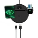 BASEUS ładowarka indukcyjna 3w1 kompatybilna z MagSafe 15W WXTE000101 czarna BASEUS ładowarka indukcyjna 3w1 kompatybilna z MagSafe 15W WXTE000101 czarna