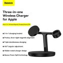 BASEUS ładowarka indukcyjna 3w1 kompatybilna z MagSafe 15W WXTE000101 czarna BASEUS ładowarka indukcyjna 3w1 kompatybilna z MagSafe 15W WXTE000101 czarna