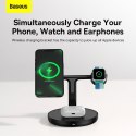BASEUS ładowarka indukcyjna 3w1 kompatybilna z MagSafe 15W WXTE000101 czarna BASEUS ładowarka indukcyjna 3w1 kompatybilna z MagSafe 15W WXTE000101 czarna